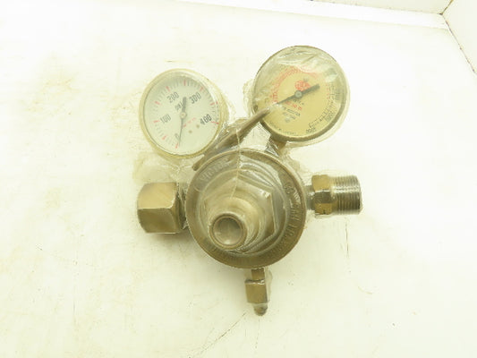 Victor Equipment VTS702M2 Hydrogen Regulator w/2-Gauges 0-400PSI & 0-4000PSI