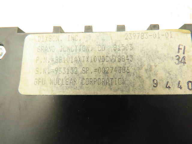 Dixson BB101AXTX10VDCV78843 AC Megawatt Meter 0-4 Edgewise Bargraph Indicator