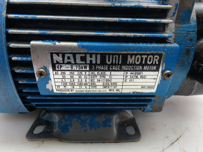 Nachi UNV-1A-0A4-07A Variable Hydraulic Vane Uni-Pump 3Ph .75kW 1Hp 220V Motor