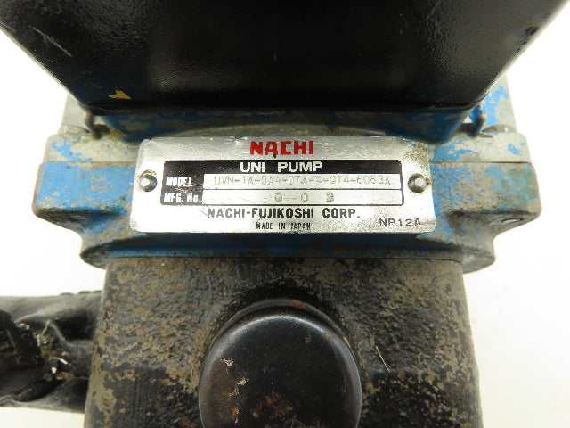 Nachi UNV-1A-0A4-07A Variable Hydraulic Vane Uni-Pump 3Ph .75kW 1Hp 220V Motor