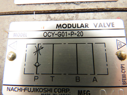 Nachi SLD-G01-A3X-C1-G30 Hydraulic Directional Solenoid Modular Valve Stack