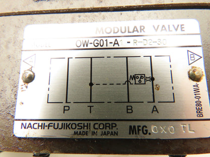 Nachi SLD-G01-A3X-C1-G30 Hydraulic Directional Solenoid Modular Valve Stack