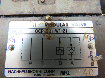 Nachi SLD-G01-E3X-C1-G30 Hydraulic Directional Dbl Solenoid Modular Valve Stack