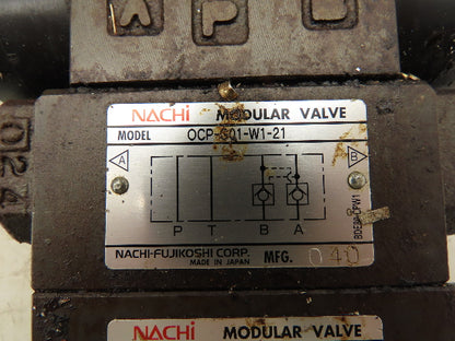 Nachi SLD-G01-E3X-C1-G30 Hydraulic Directional Dbl Solenoid Modular Valve Stack