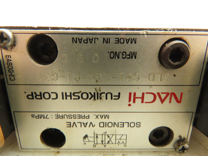 Nachi SLD-G01-E3X-C1-G30 Hydraulic Directional Dbl Solenoid Modular Valve Stack