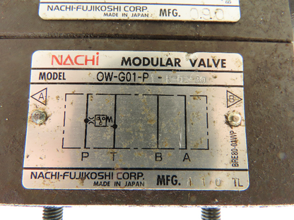 Nachi OCP-G01-A1-R-D2-30 Hydraulic Pressure Switch Modular Solenoid Valve Stack