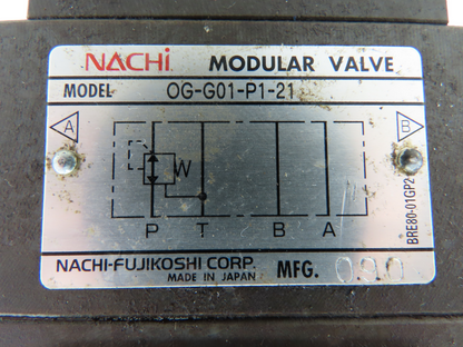 Nachi OCP-G01-A1-R-D2-30 Hydraulic Pressure Switch Modular Solenoid Valve Stack