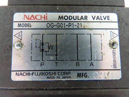 Nachi OCP-G01-A1-R-D2-30 Hydraulic Pressure Switch Modular Solenoid Valve Stack