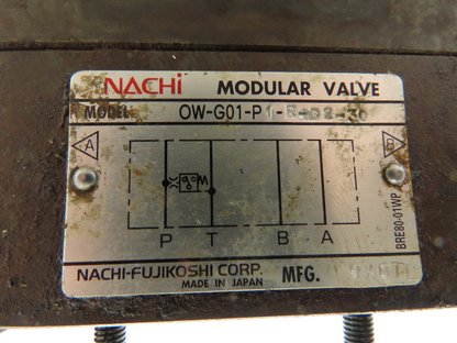 Nachi OCP-G01-A1-R-D2-30 Hydraulic Pressure Switch Modular Solenoid Valve Stack