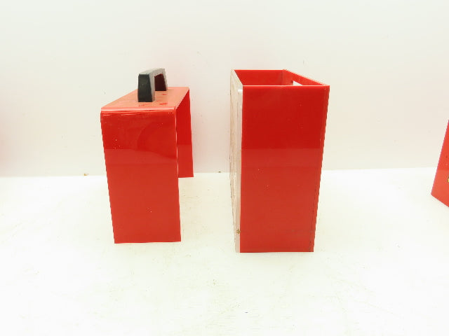 Prinzing Red Safety Lockout Box Plexi-Glass  9" x 3-1/4" x 7"  LOT OF 5