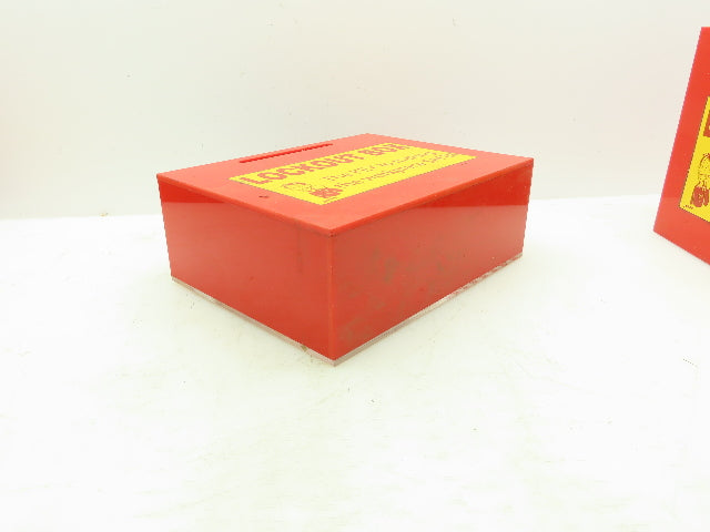 Prinzing Red Safety Lockout Box Plexi-Glass  9" x 3-1/4" x 7"  LOT OF 5