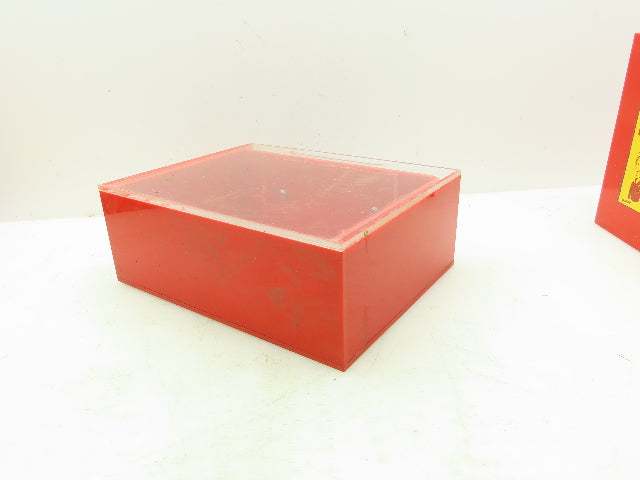 Prinzing Red Safety Lockout Box Plexi-Glass  9" x 3-1/4" x 7"  LOT OF 5