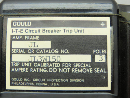 Gould JL3-W150 I-T-E Molded Case Circuit Breaker Trip Unit 150 AMP 3 Pole