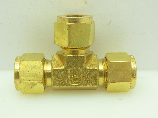 Parker 8-8-8 JBZ-B Compression CPI Union Tee Connector 1/2" Brass LOT OF 10