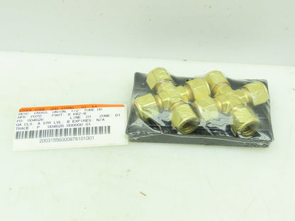 Parker 8 KBZ-B Compression CPI Cross Union Connector Brass 1/2" Tube LOT OF 2