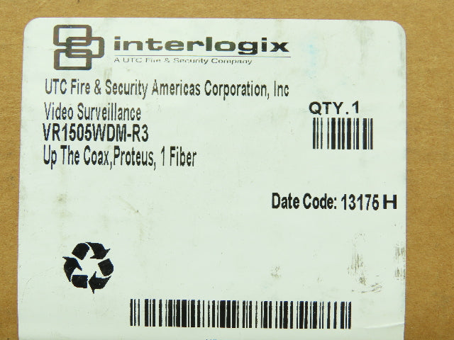 Interlogix VR1505WDM-R3 Video Surveillance Up the Coax, PROTEUS, 1 Fiber