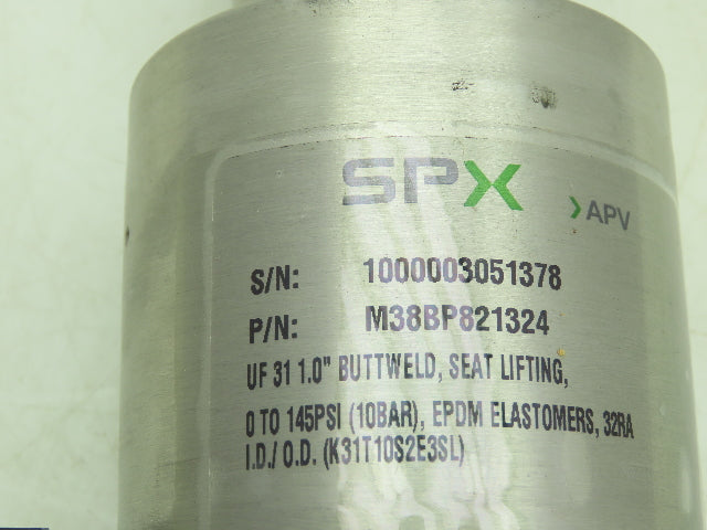 SPX FLOW Technology APV M38BP821324 UF31-1"-A Relief Valve 0-10 BAR, 0 - 145psi