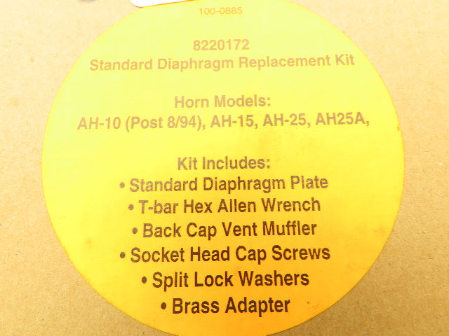 BHA 8220172 Powerwave Air Horn Diaphragm Replacement Kit 6.3" Plate