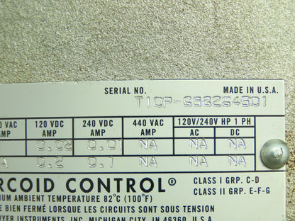 Mercoid DAE-7421-0-5S Bourdon Tube Pressure Switch 2-60PSI 240VAC Haz Location