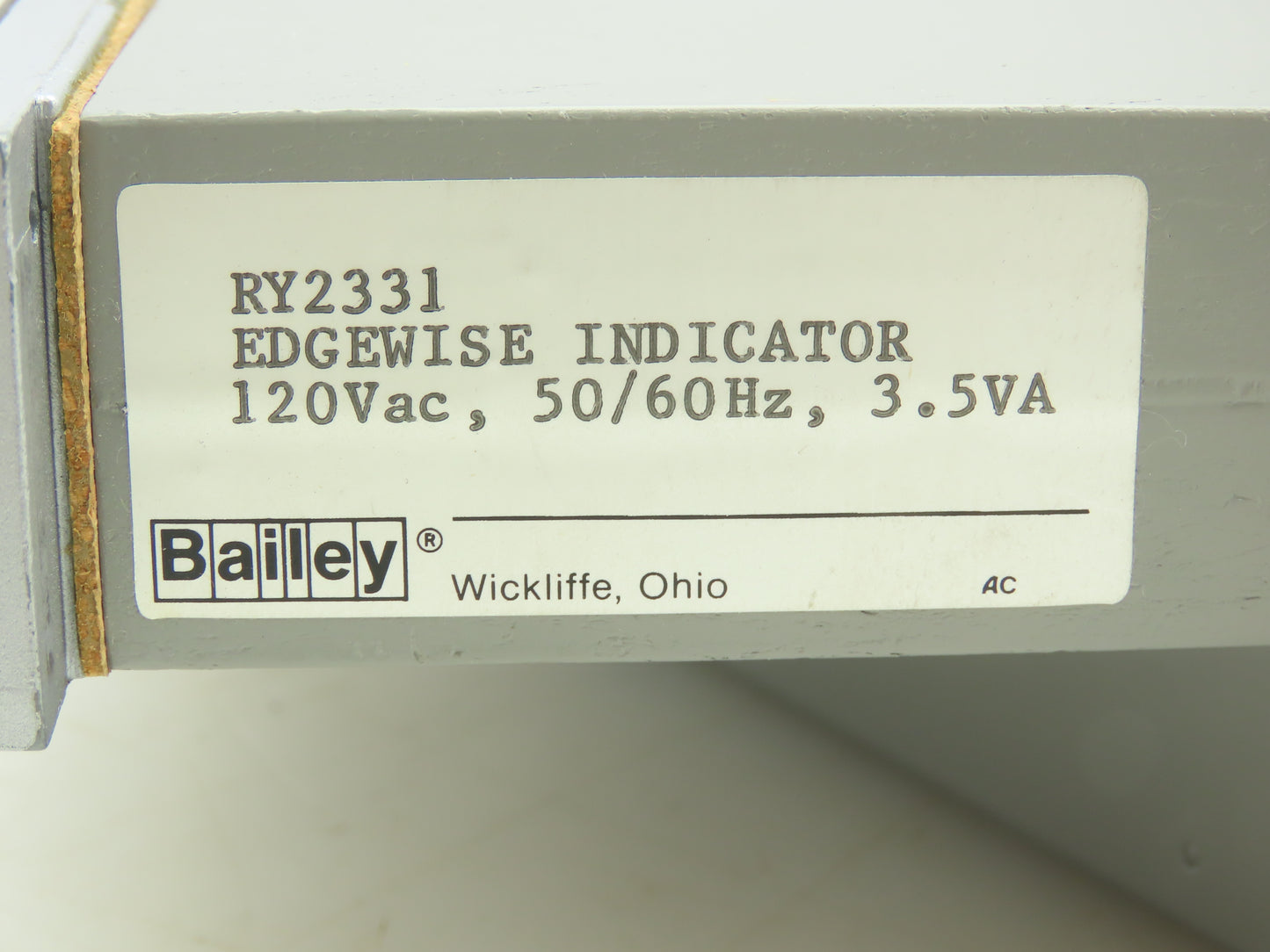 Bailey RY2331 RY2331 Edgewise Vertical Panel Meter 0-50 GPM x 100 120VAC 3.5VA