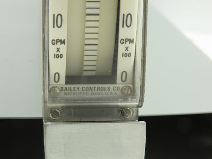 Bailey RY2331 RY2331 Edgewise Vertical Panel Meter 0-50 GPM x 100 120VAC 3.5VA