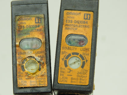 Omron E3S-DS10B4 Photoelectric Sensor Switch & Stability Light 12-24VDC LOT OF 2