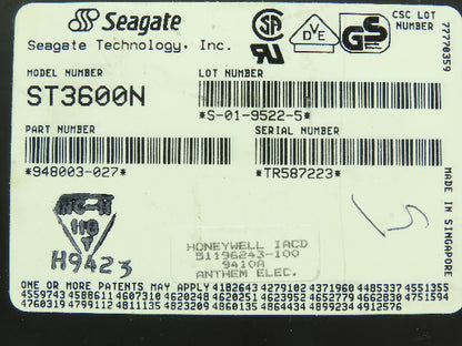Honeywell ST3600N Seagate Redundant Drive Controller Board SCSI Hard Drive Servo
