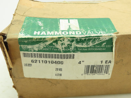 Hammond Valve 6211010400 200 WOG 4" Lug Body Butterfly Valve With Handle