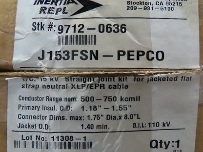 Inertia Repl J153FSN-PEPCO 1/C, 15 kv Straight Joint Kit Concentric  Flat Strap