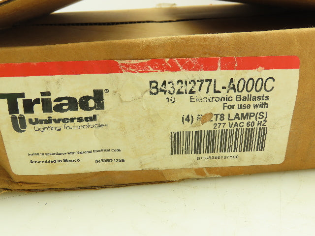 Triad B432I277L-A Electronic Ballast 32W 277V T8 Fluorescent 4 Lamp  Box of 10