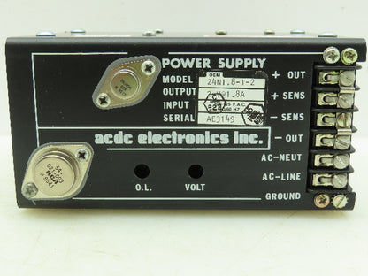 ACDC Electronics 24N1.8-1-2 Industrial Power Supply 24V Output 105-125VAC Input