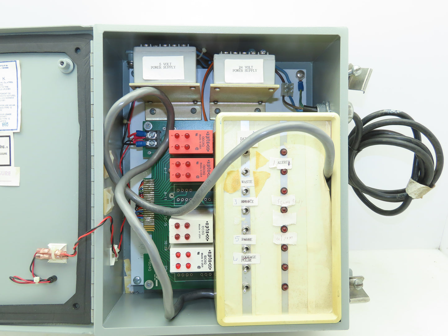 Hoffman 12X10X5" Enclosure Setup W/ Opto 22 Circuit Board 8 Relay Controller