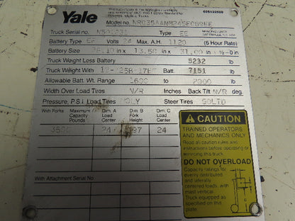 Yale NR035AANM24SE089EE 24v Stand Up Electric Forklift Power Steering Motor/Pump