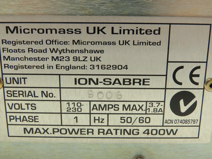 Waters Micromass Ion-Sabre 4087 Probe Control Unit 1Ph 110/230V 400W