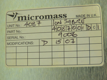 Waters Micromass Ion-Sabre 4087 Probe Control Unit 1Ph 110/230V 400W