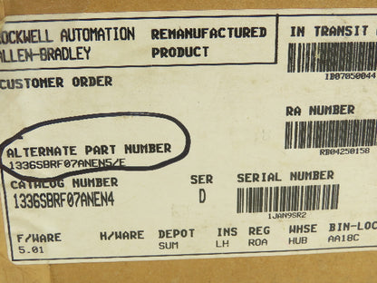 Allen Bradley 1336S-BRF07-AN-EN5 VFD Variable Frequency Drive 1336S Ser E