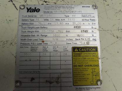 Yale NR035AANM24SE089 24 volt Stand Up Electric Forklift Drive Motor
