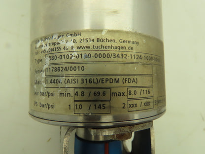 GEA 8880-0102-0100-0000 Pneumatic T-Smart Sanitary Butterfly Valve 1" PN10 316L