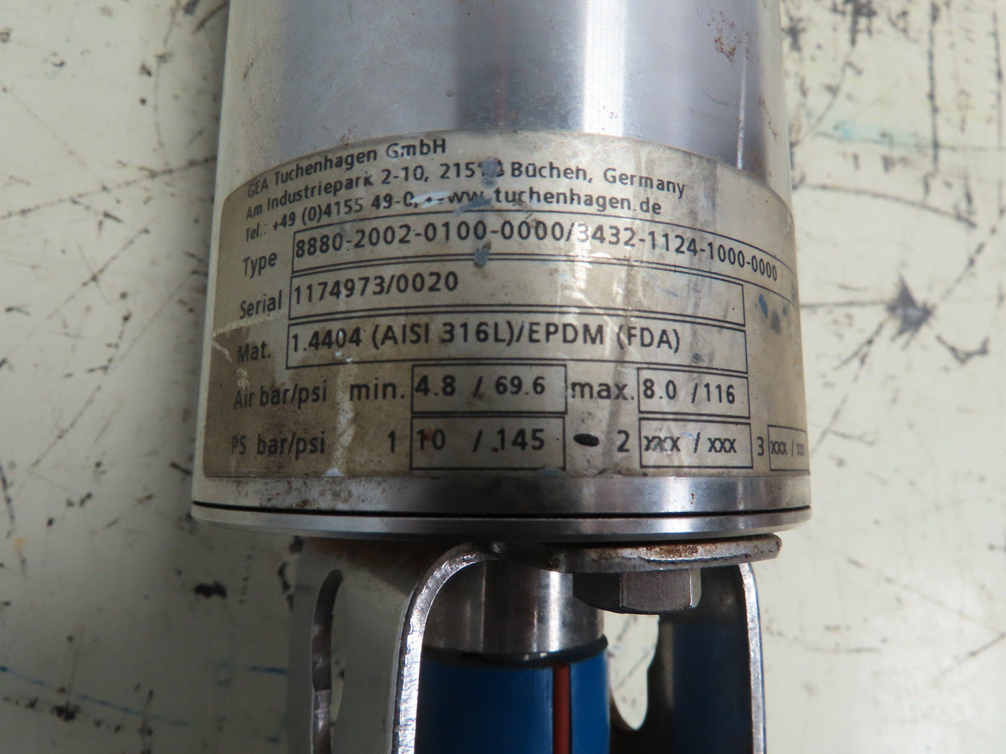 GEA 8880-2002-0100-0000 Pneumatic T-Smart Sanitary Butterfly Valve 2" PN10 316L