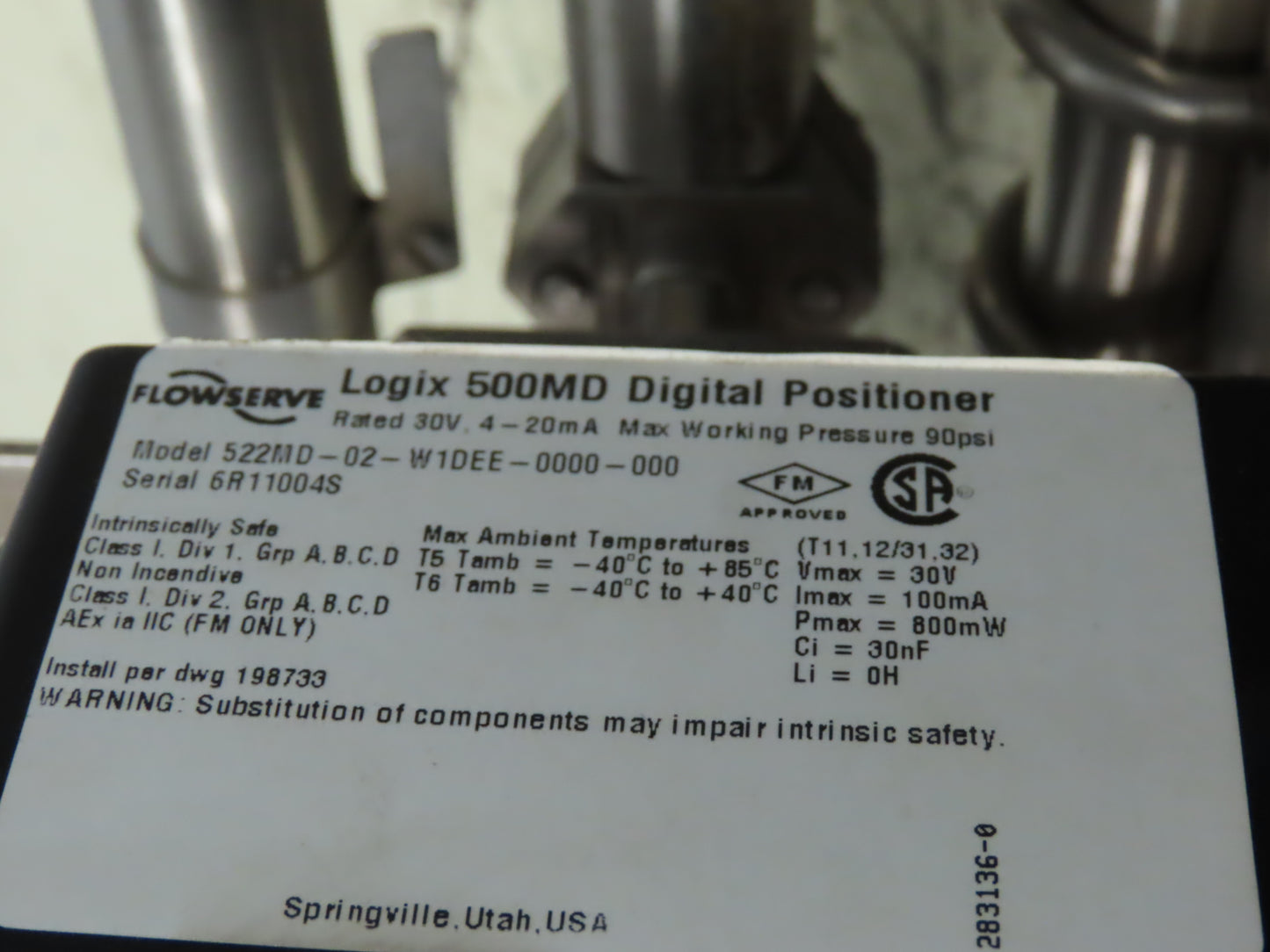 Flowserve 1323P3 Pneumatic Control Valve 2" Flanged with Logix 522 MD Positioner