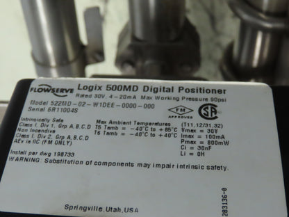Flowserve 1323P3 Pneumatic Control Valve 2" Flanged with Logix 522 MD Positioner