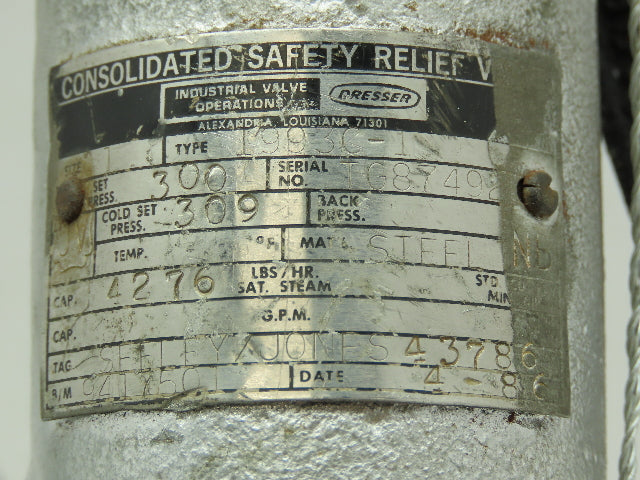 Dresser 1993C-1 Consolidated Safety Relief Valve 1.5"& 1"NPT 300PSI