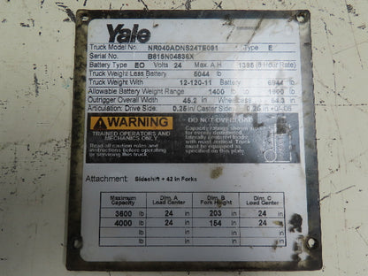Yale NR040ADNS24TE091 24v Electric Forklift Hydraulic Pump Motor 8620082 75BB