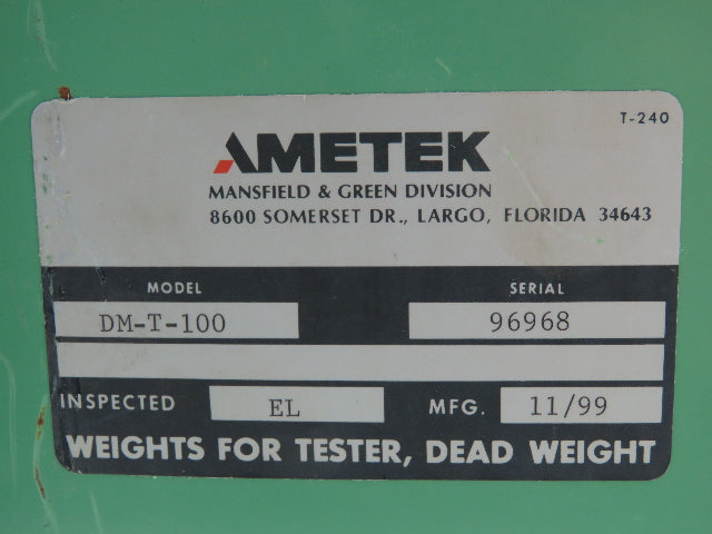 Ametek DM-T-100 Weights For Hydraulic Dead Weight Tester 5-WG27 /1-WG26 LOT OF 6