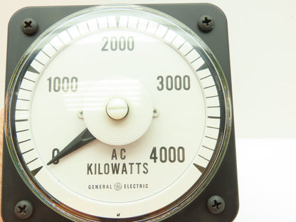 General Electric 103221AXGJ7DNC Yokogawa 0-4000 AC Kilowatts Meter