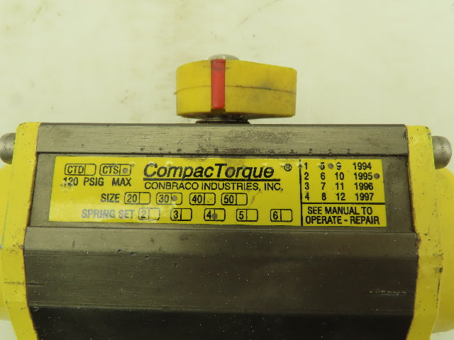 Conbraco Compac Torque CTS-30 Pneumatic Actuator 3/4" NPT CF8M SS Ball Valve