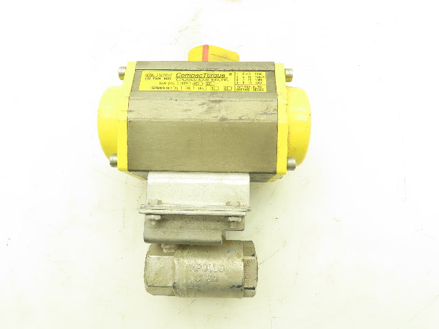 Conbraco Compac Torque CTS-30 Pneumatic Actuator 3/4" NPT CF8M SS Ball Valve