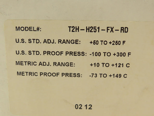 Barksdale T2H-H251-FX-RD Temperature Switch 50-250 F 10A 240V NEMA 4X
