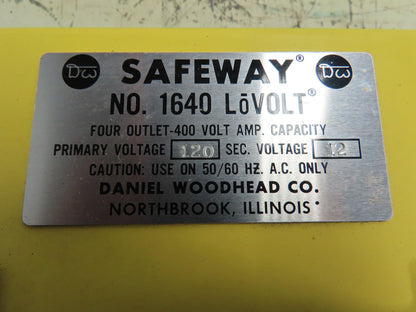 Daniel Woodhead No. 1640 LoVolt 120V Safeway Work Station Four Outlet 12VAC 400A