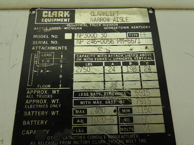 Clark C-561325X8965A Power Steering Motor /Pump #NP300D 30 24V Electric Forklift